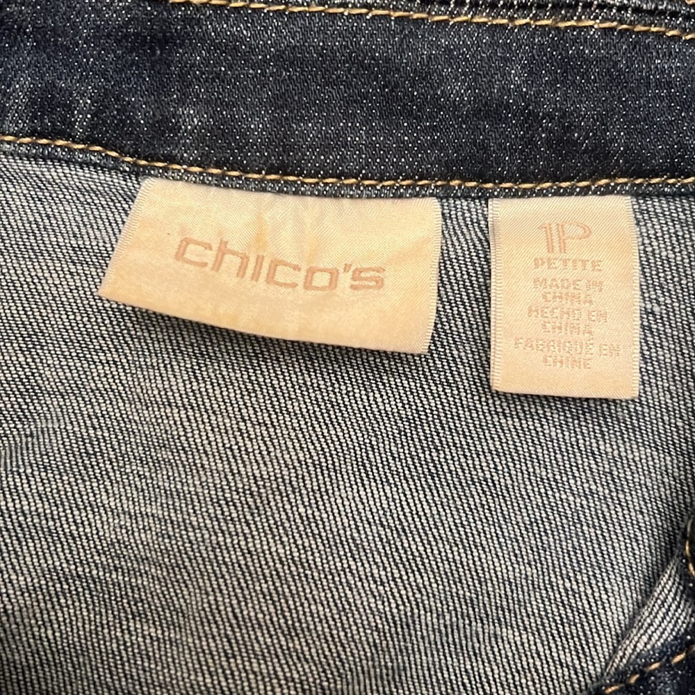 CHICO'S JEAN Jacket Petite Small (1) - Picture 2 of 9